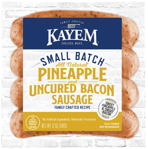 Kayem Small Batch Fully Cooked Pineapple & Bacon Sausage 12 oz