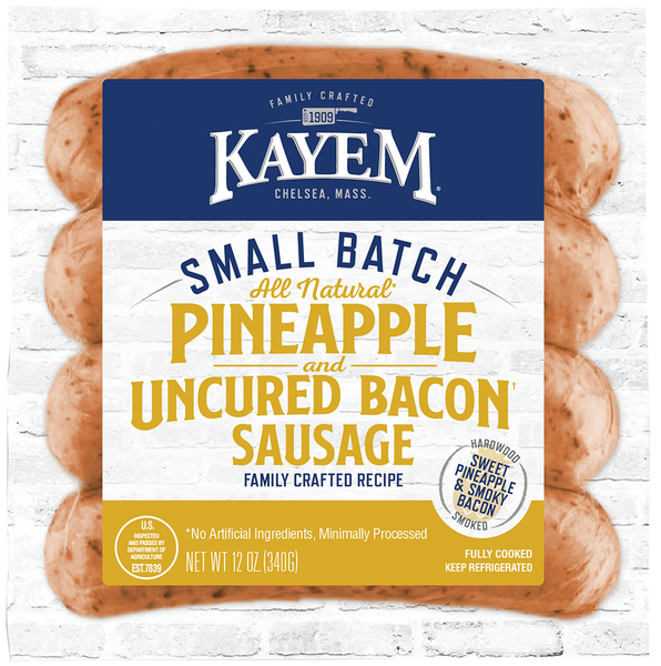 Kayem Small Batch Fully Cooked Pineapple & Bacon Sausage 12 oz